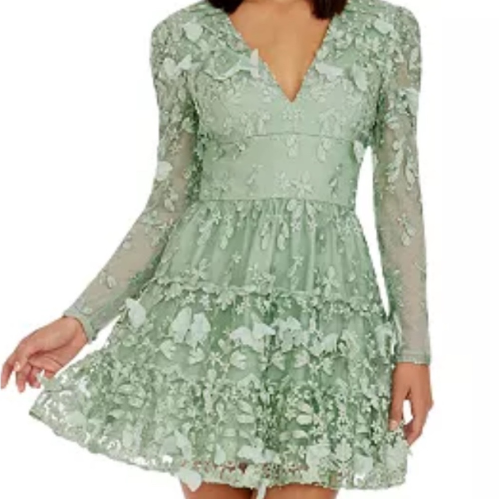 Dress the Population Kari Embroidered Fit & Flare Dress